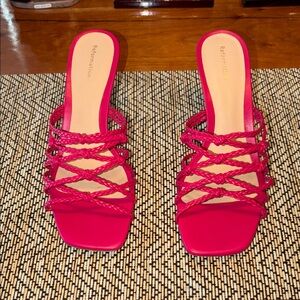 Reformation Strappy Hot Pink Sandals